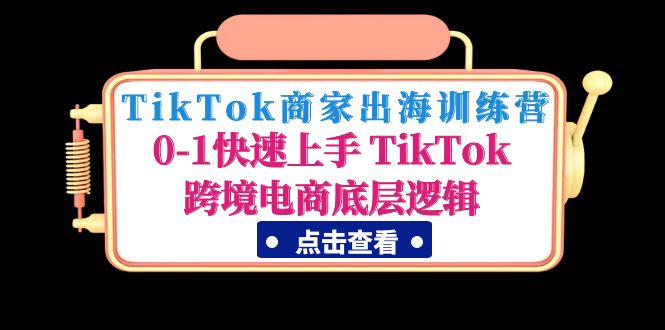 TikTok商家运营出海训练营：0-1快速上手 TikTok跨境电商底层逻辑